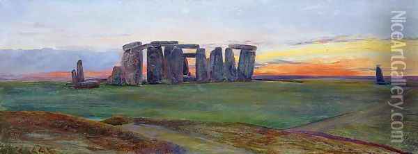 Stonehenge Oil Painting - John William Inchbold