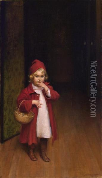 Playing Red Riding Hood Oil Painting - Charles Curran