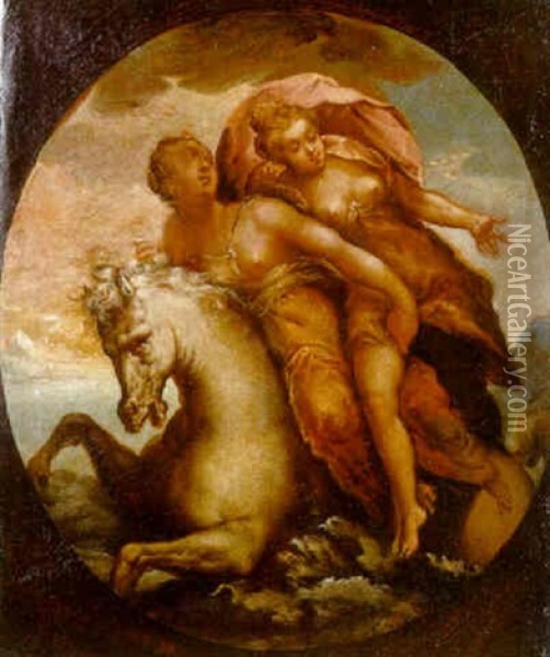 Cloelia Escapes Across The Tiber Oil Painting - Giovanni Batista Zelotti