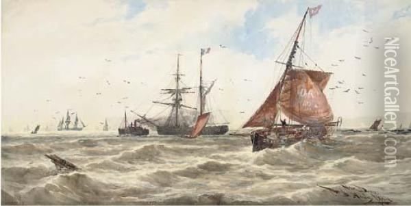 Near Dover Oil Painting - Thomas Bush Hardy