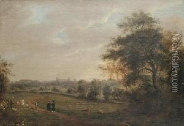 A View Of Eton From The North Oil Painting - Richard Bankes Harraden