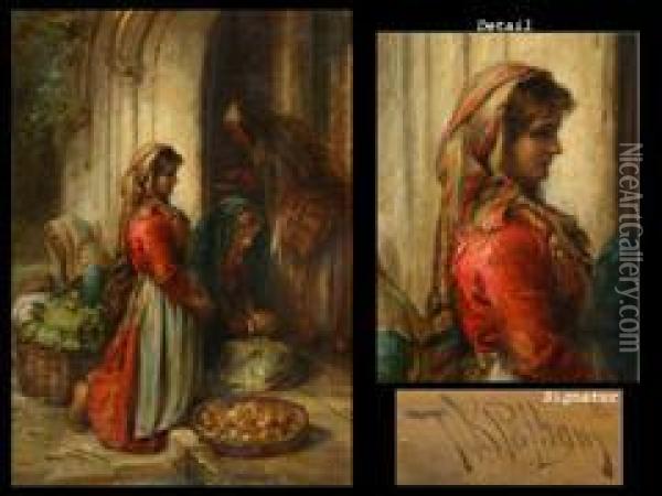 Die Marktfrauen Oil Painting - Thomas Kent Pelham