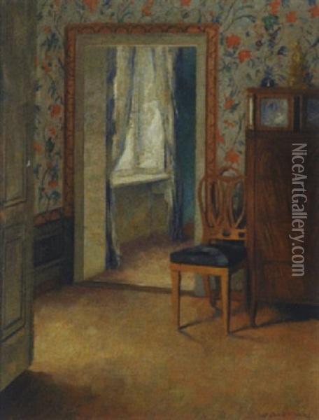 Interieur Oil Painting - Wilhelm Beckmann