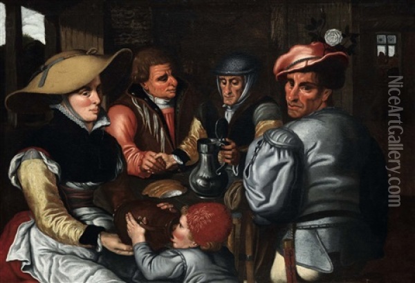 Interno Di Taverna Oil Painting - Pieter Aertsen