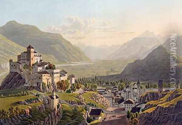 View of Sion Oil Painting - Mathias Gabriel Lory