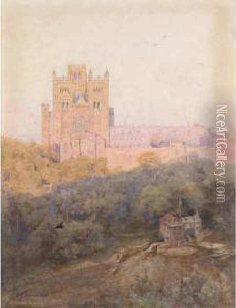 Durham Cathedral Oil Painting - Frederick George Cotman