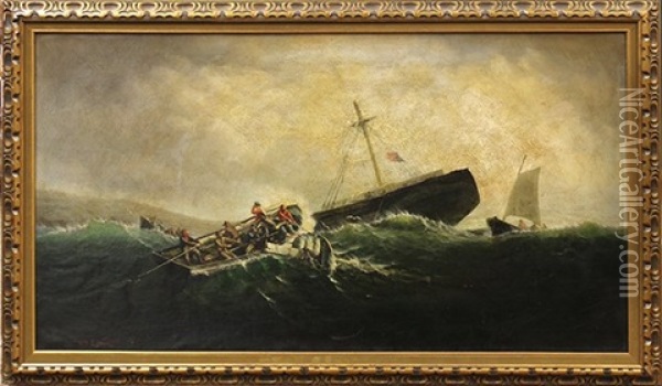Shipwreck Oil Painting - William Edward Norton