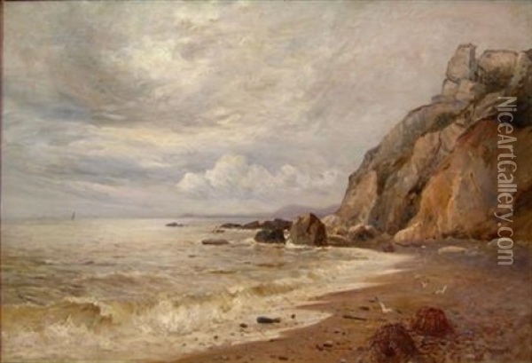 Storm Clearing Off Branscombe (sketch) Oil Painting - Gustave de Breanski