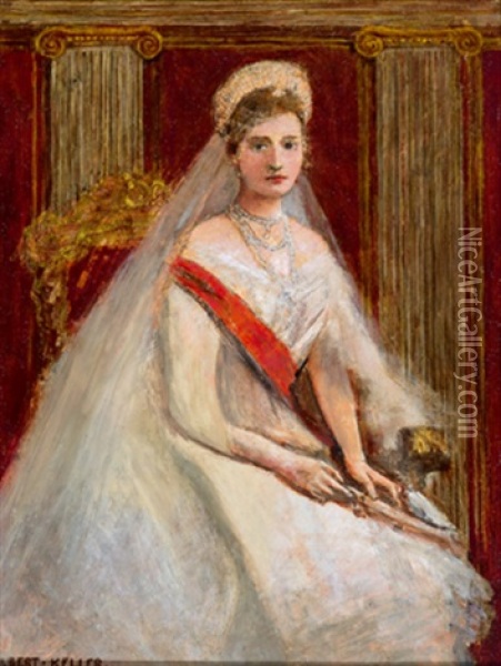 Bildnis Zarin Alexandra (1872-1918) Oil Painting - Albert von Keller