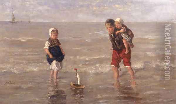 The Toy Boat 2 Oil Painting - Jozef Israels