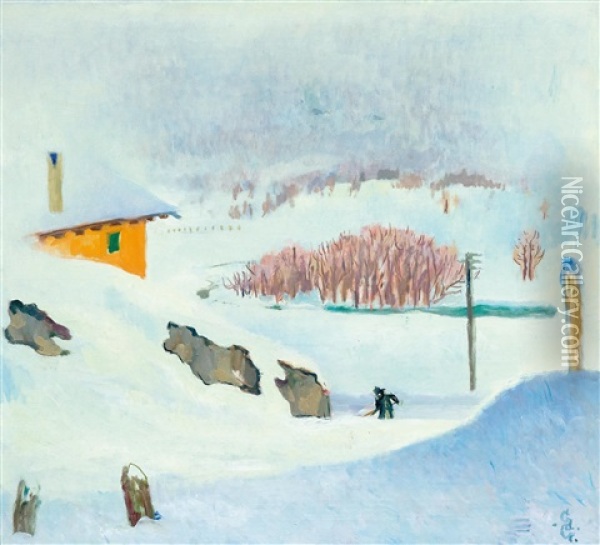 Inverno Oil Painting - Giovanni Giacometti