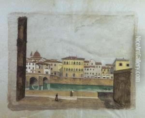 Ponte Alla Carraia E Lungarno Oil Painting - Fabio Borbottoni
