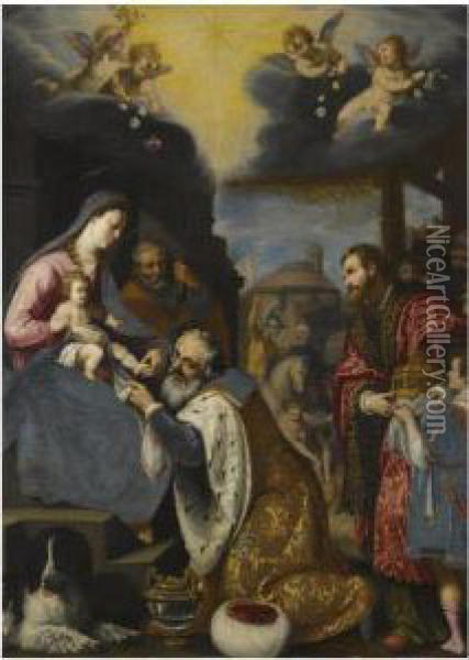 The Adoration Of The Magi Oil Painting - Lodovico Cardi Cigoli