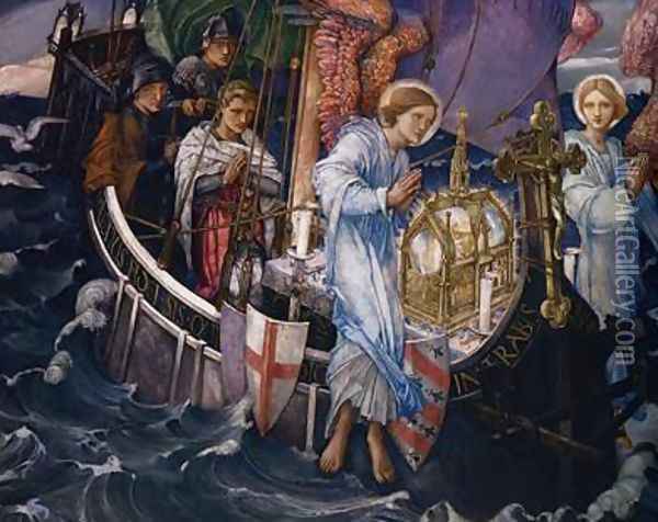 The Passage of the Holy Grail to Sarras Oil Painting - Edward Reginald Frampton