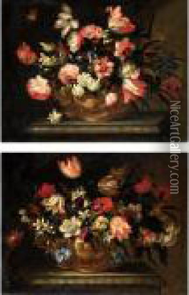 Nature Morte Con Vaso Di Fiori Oil Painting - Abraham Brueghel
