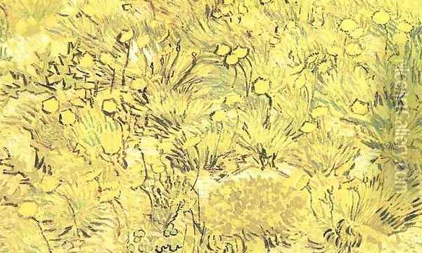 Field Of Yellow Flowers A Oil Painting - Vincent Van Gogh