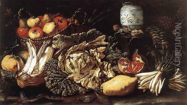 Still-life with Fruit, Vegetables and Animals 1621 Oil Painting - Tommaso Salini (Mao)