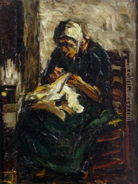 A Peasant Woman Oil Painting - Suze Bisschop-Robertson
