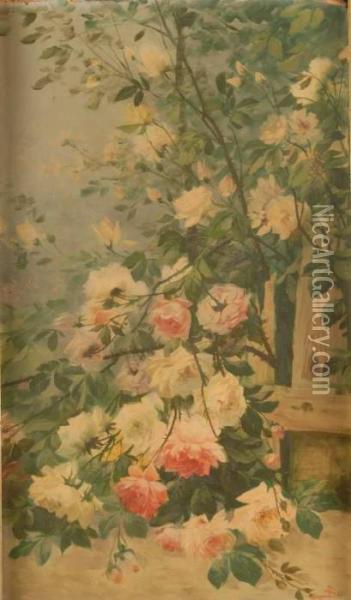 Composizione Di Rose Oil Painting - Giacinto Bo