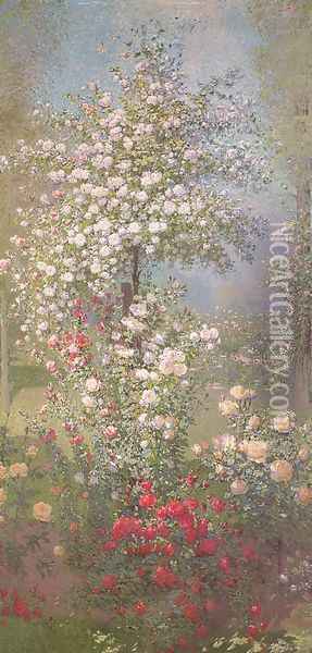 Roses (2) 1909-16 Oil Painting - Ernest Quost