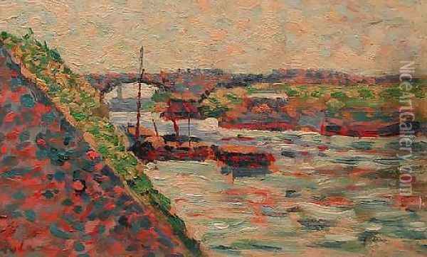 The Seine at Charenton Oil Painting - Maximilien Luce