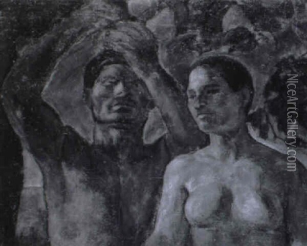 Adam Und Eva Oil Painting - Charles A. Gray