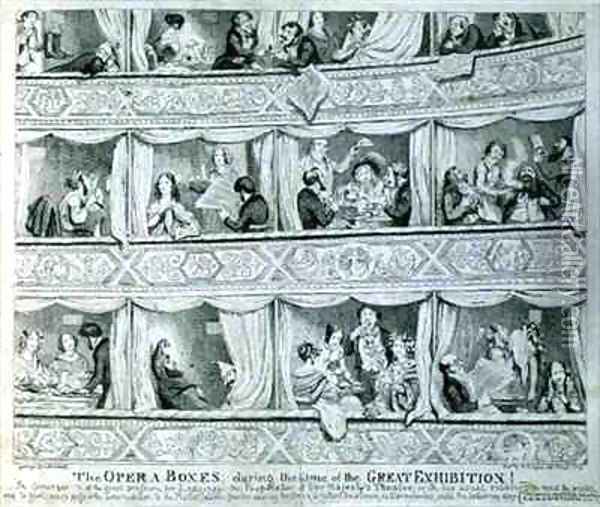Opera Boxes during the time of the Great Exhibition Oil Painting - George Cruikshank I