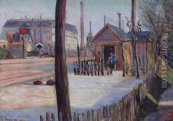 Railway Junction Near Bois Colombes Oil Painting - Paul Signac