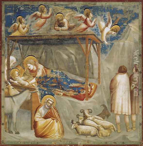 No. 17 Scenes from the Life of Christ- 1. Nativity- Birth of Jesus 1304-06 Oil Painting - Giotto Di Bondone