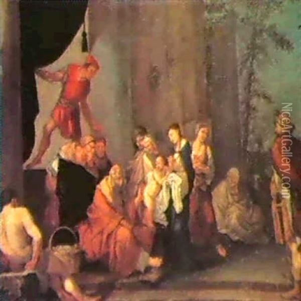 Scena Biblica Oil Painting - Giulio Carpioni