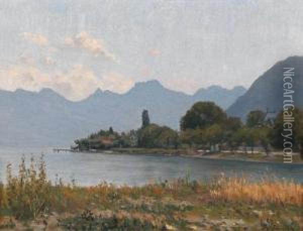 View Of The Attersee Oil Painting - Hermine Von Janda