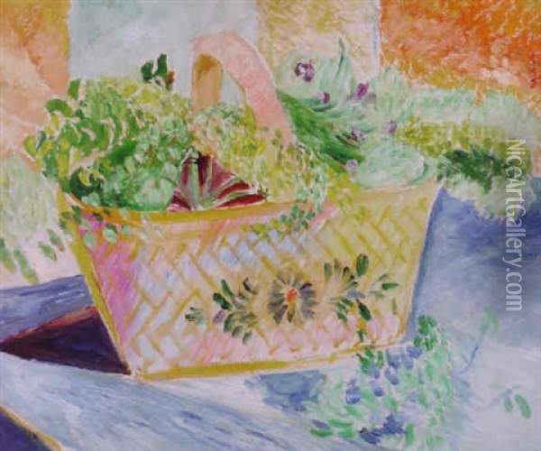 Blomsterkorgen Oil Painting - Sigrid (Maria) Hjerten