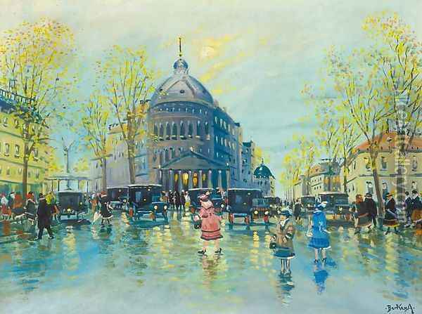 Sunlight in the Rain Oil Painting - Antal Berkes