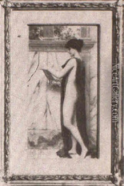 Draped Nude Oil Painting - John William Godward