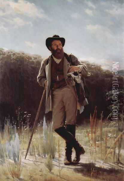 Portrait Of The Artist Ivan Shishkin Oil Painting - Ivan Nikolaevich Kramskoy