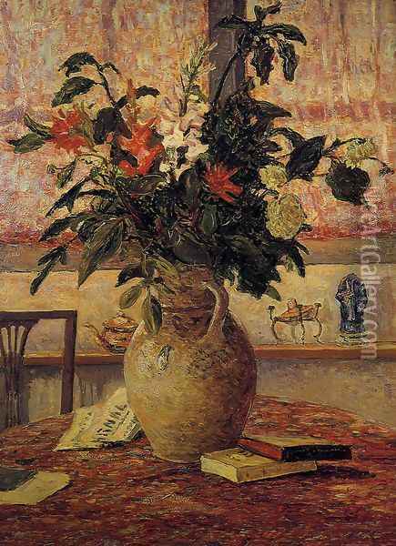 A Bouquet of Flowers in front of a Window Oil Painting - Maxime Maufra