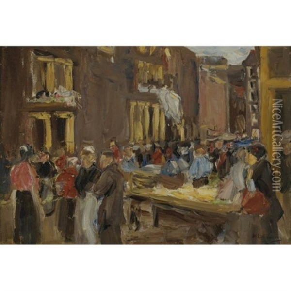 Judengasse In Amsterdam, Uildenburgersteeg Ecke Jodenbreestraat (jewish Quarter In Amsterdam) Oil Painting - Max Liebermann