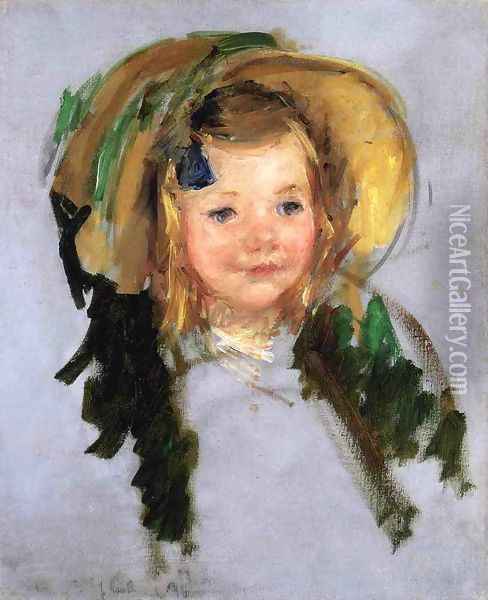 Sara In A Bonnet Oil Painting - Mary Cassatt