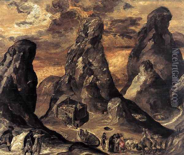 Mount Sinai 1570-72 Oil Painting - El Greco (Domenikos Theotokopoulos)