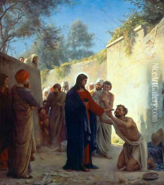 Christ Healing Oil Painting - Carl Heinrich Bloch