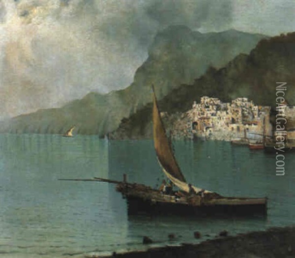 Pescatori A Minori Oil Painting - Salvatore Petruolo