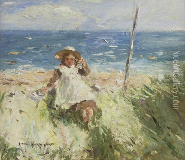 Sunshine By The Sea Oil Painting - Robert Gemmell Hutchison