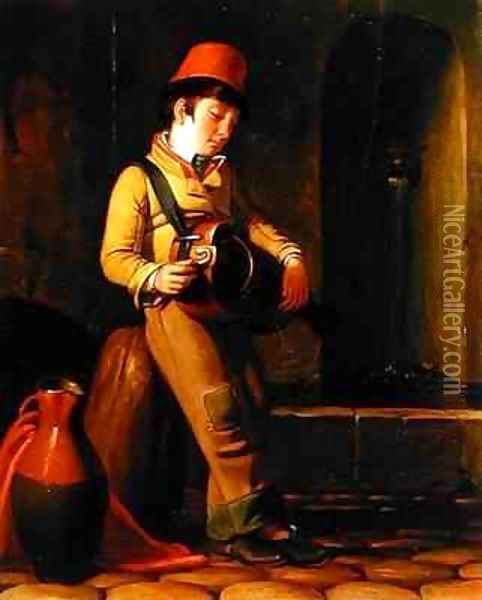 Savoyard Musician Oil Painting - George Whiting Flagg