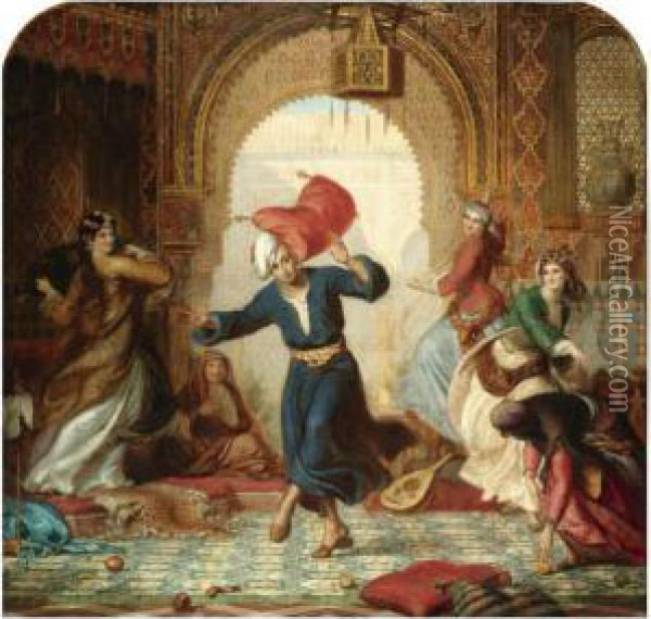 The Pillow Fight Oil Painting - Alfred Patten