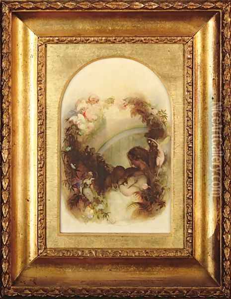 The Mothers Blessing Oil Painting - Robert Huskisson