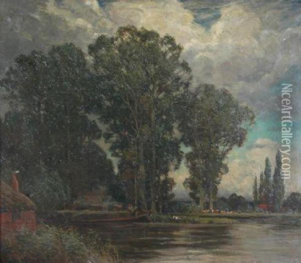 Fowler
A Barge On A River. Oil Painting - Walter Fowler