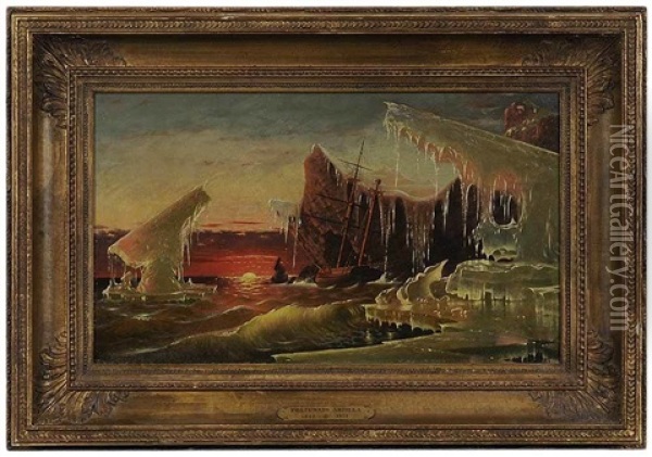 Lost In The Arctic Ice Oil Painting - Fortunato Arriola