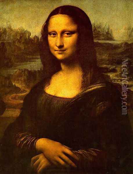 Mona Lisa (or La Gioconda) Oil Painting - Leonardo Da Vinci