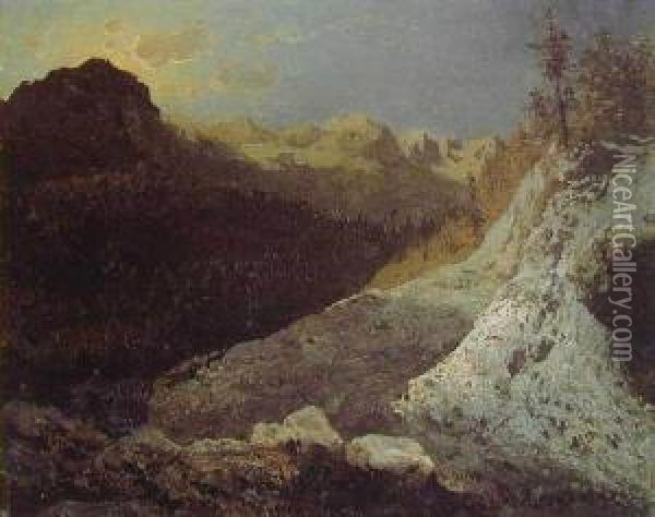 Pejzaz Tatrzanski, 1890 R. Oil Painting - Wojciech Gerson
