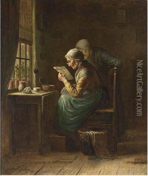 The Letter Oil Painting - Johannes Helder